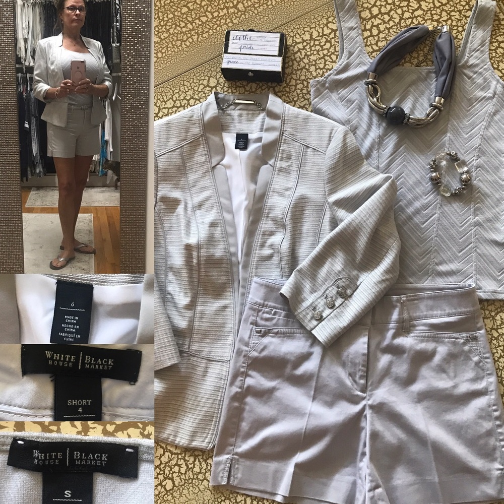 White House Black Market 3-piece suit with shorts
